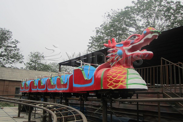 Amusement park dragon roller coaster