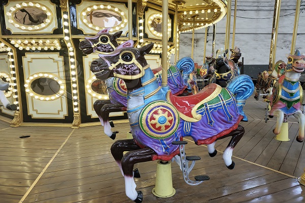 Two story carousel amusement park ride