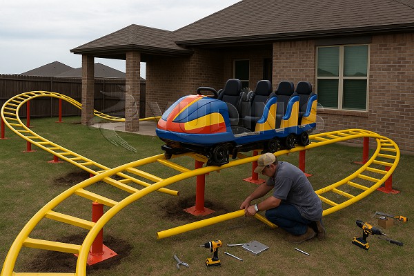 setup for the roller coaster